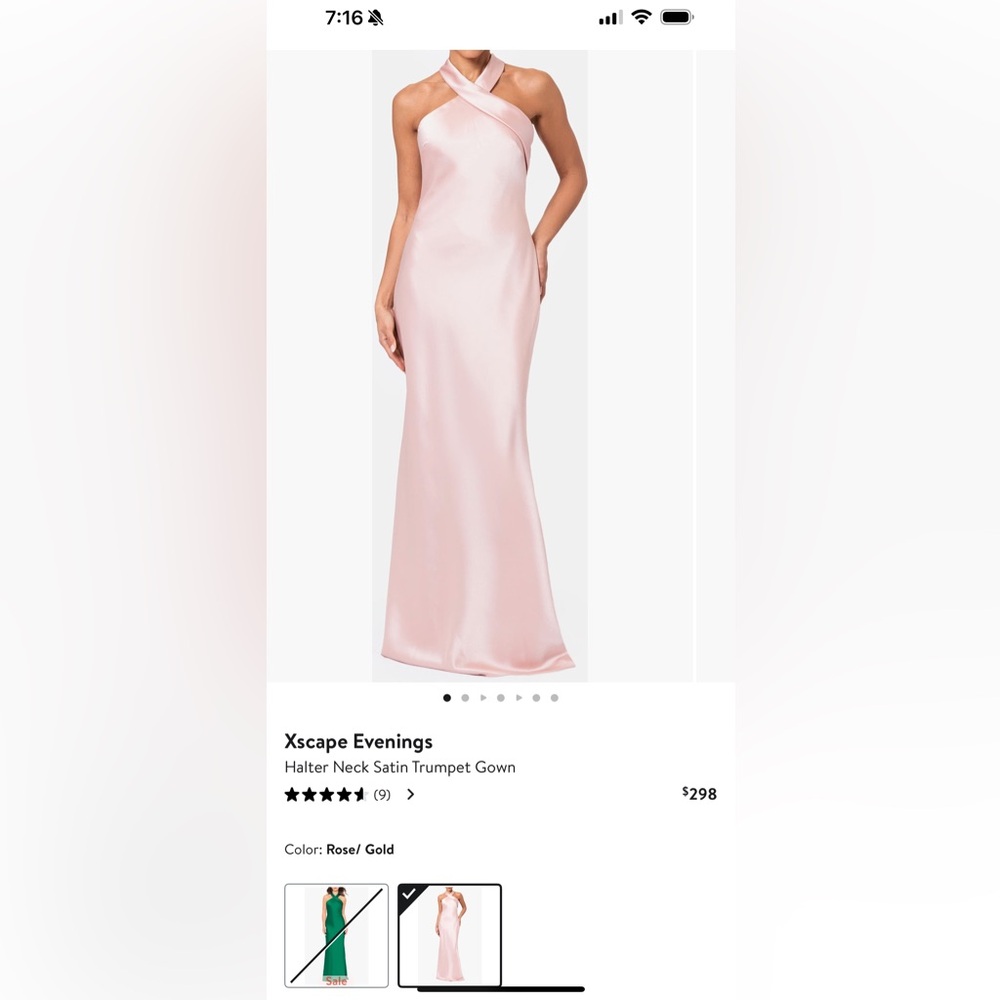 Xscape Halter Satin Trumpet Gown
